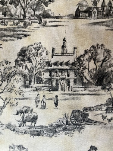Colonial WILLIAMSBURG Governor’s Palace Toile 10yds Cotton Screen Print Fabric - Picture 4 of 9