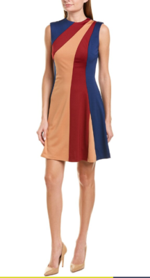 Alexia Admor A Line Dress Colorblock Design Fit Flare Multi Color