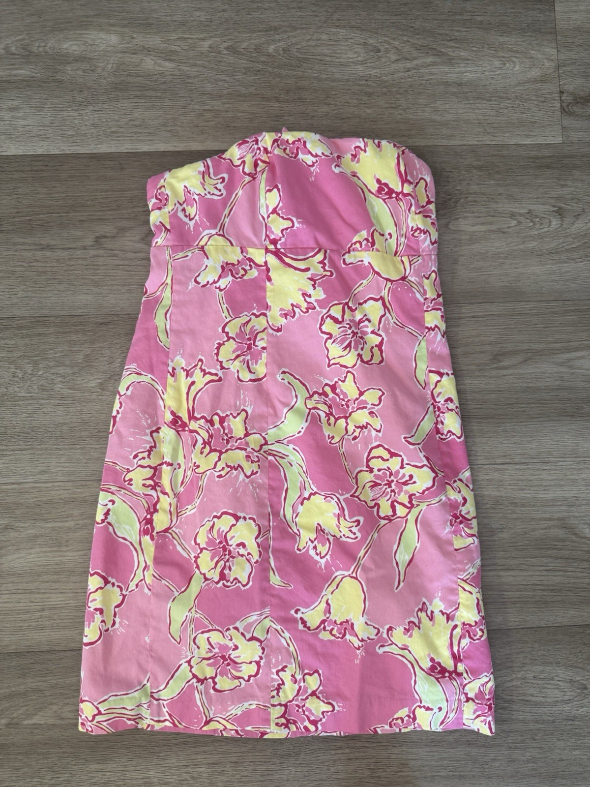 Lilly Pulitzer Blossom Hotty Strapless Pink Floral Print Dress Women's size 6