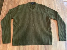 Vintage 90s J.Crew Merino Wool Rib Knit Sweater Olive Green Men’s Large