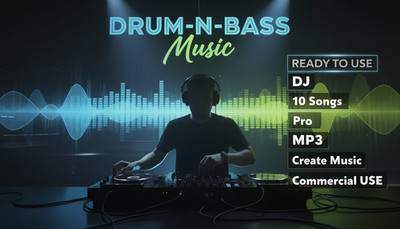 DRUM-N-BASS Music, READY, DJ, 10 Songs, Pro, MP3, Create Music, Commercial USE