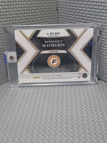 2022-23 Panini Select - RPA Bennedict Mathurin #RJA-BNM 195/199 🔥 🔥 - Picture 2 of 2