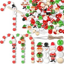 245 Pcs Holiday Ornament Beads - Red Green White Craft Supplies