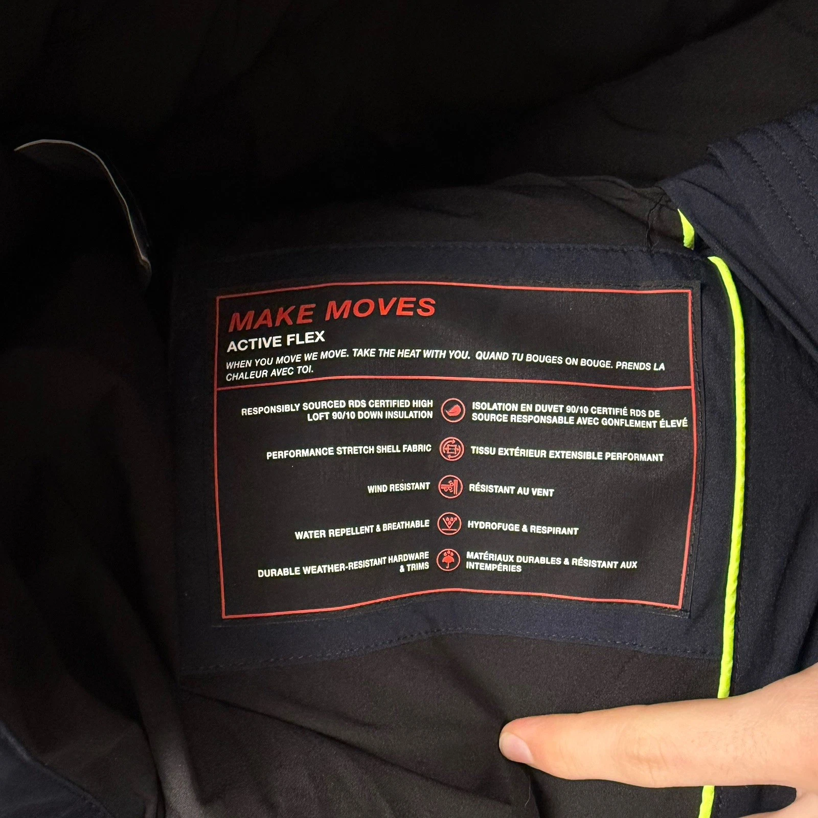 Moose Knuckles Active Flex Jackpine Down Puffer Jacket Men XL Blue 800 - product detail image 8
