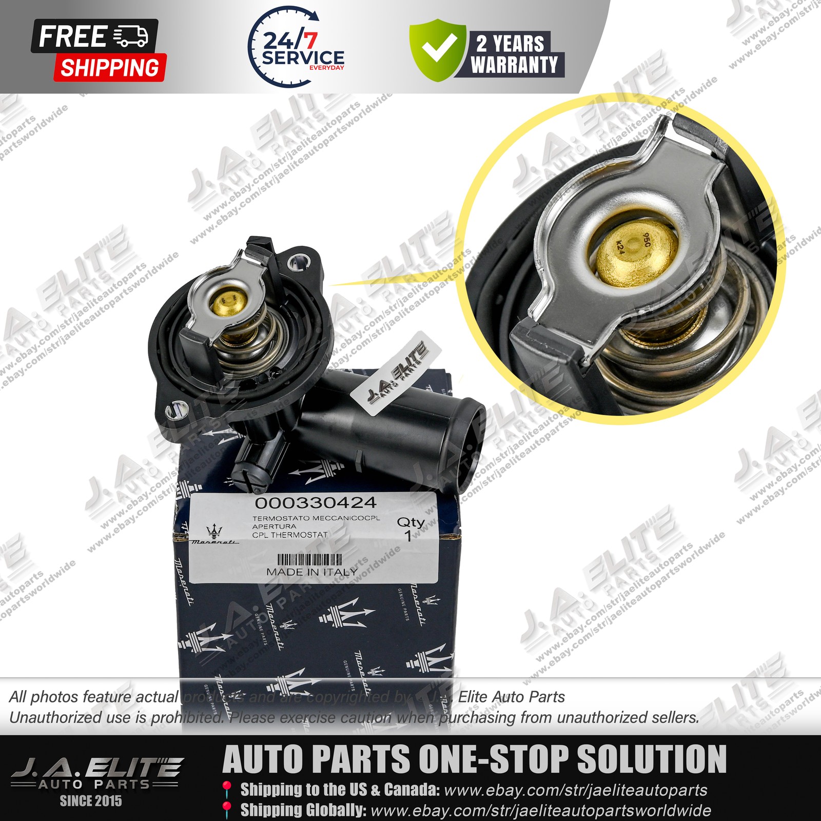 GENUINE Thermostat for Maserati Ghibli Levante Quattroporte,Gasoline only 330424