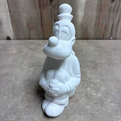 Vtg Disney Goofy Ceramic Bisque 9 1/4  Tall Figurine Ready To Paint