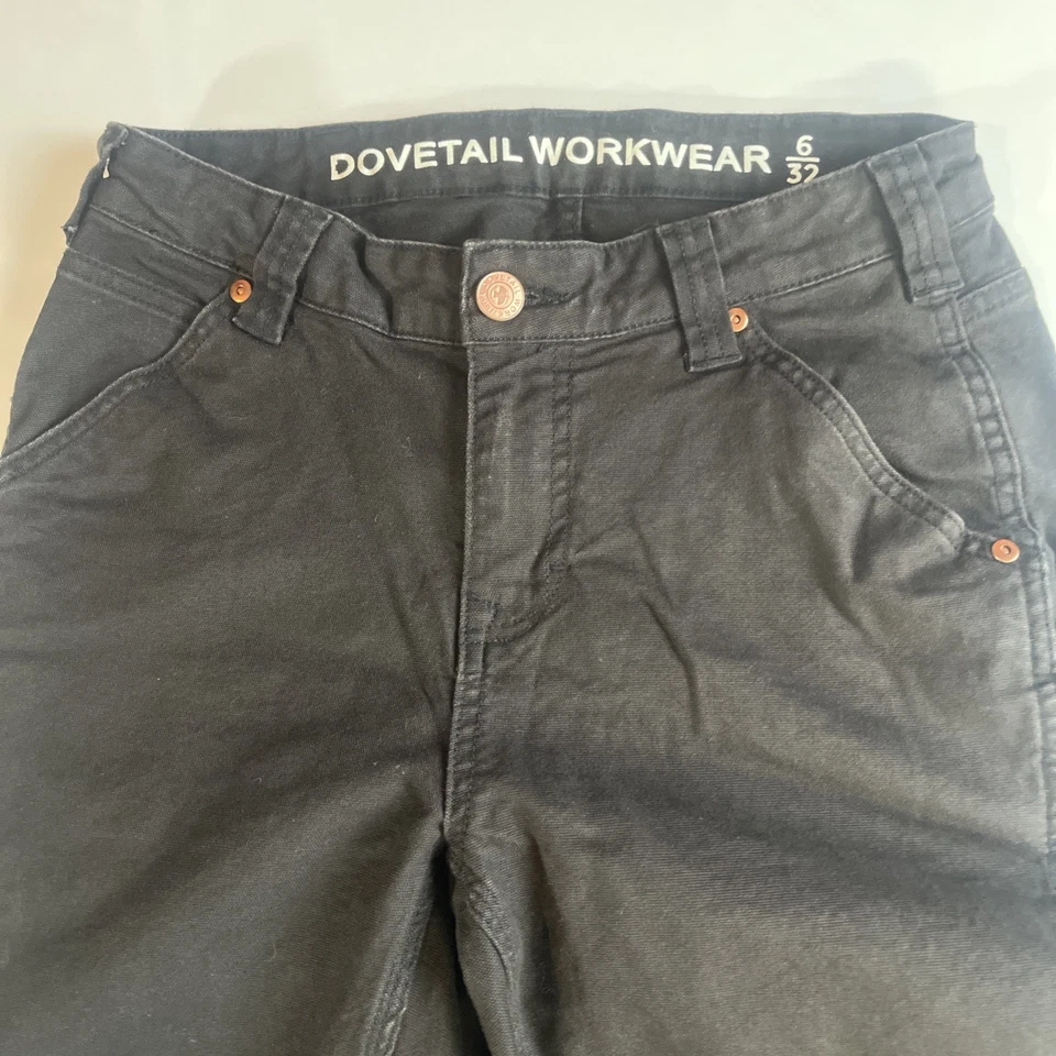 Pantalones de carpintero dovetail para mujer ajustados con doble frente negros - 6x32 Foto 4 de 4