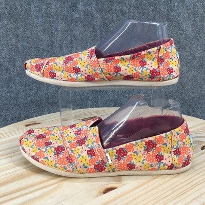 TOMS Shoes Womens 11 Multicolor Floral Classic Alpargata Slip On Flats 10017070