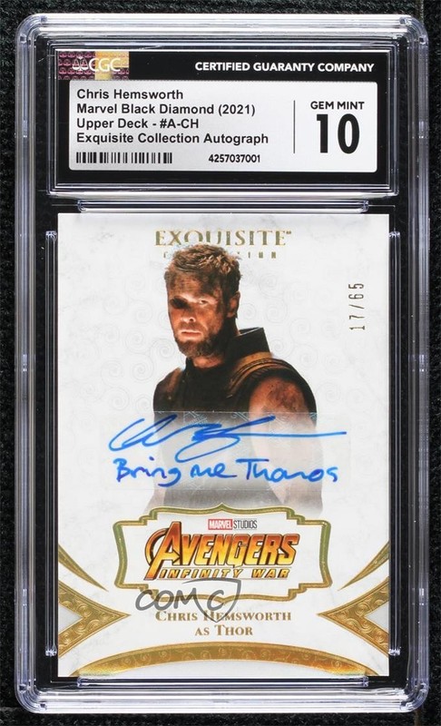 2021 Marvel Black Diamond 17/65 Chris Hemsworth as Thor CGC 10 Gem Mint Auto p1l