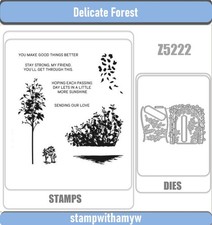 Delicate Forest Cutting Dies and Stamps Scrapbook DIY Greeting Card Handmade