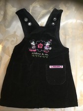 Vintage 90s Disney Baby Overall Jumper Dress Mickey  Minnie Embroidered Size 3T