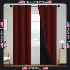 Blackout Curtains 2 Panels 38x84 Inches Room Darkening Grommet Set