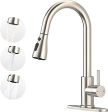 Kitchen Faucet with Pull Down Sprayer,Stainless Steel SingleHandle KitchenFaucet