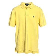 POLO Ralph Lauren Mens L Classic-Fit 100 Cotton Yellow Polo/Golf Shirt w/ Logo