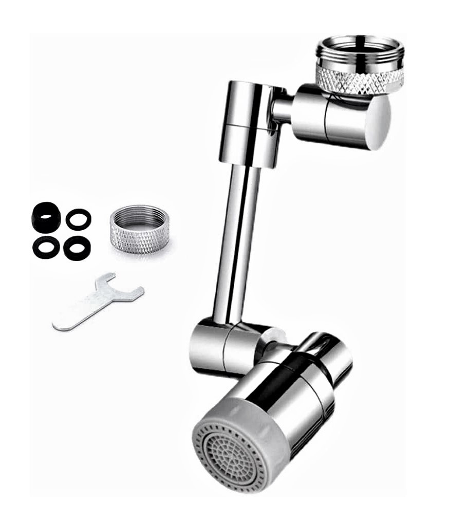 Rubinetto Universale Snodabile Con Filtro Rotante 1080 Gradi E Getto A Spruzzo