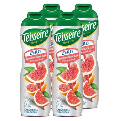 Teisseire Sirup Pink Grapefruit zero Zucker 600ml - Cocktails (4er Pack)