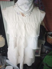 Jay Crew 100% Silk Ruffel Blouse. Off White Size 2