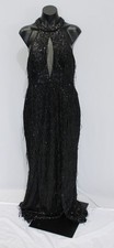 Azazie Atelier Women's Tammy Halter Cut Out Maxi Dress EH6 Black Size 12 NWT