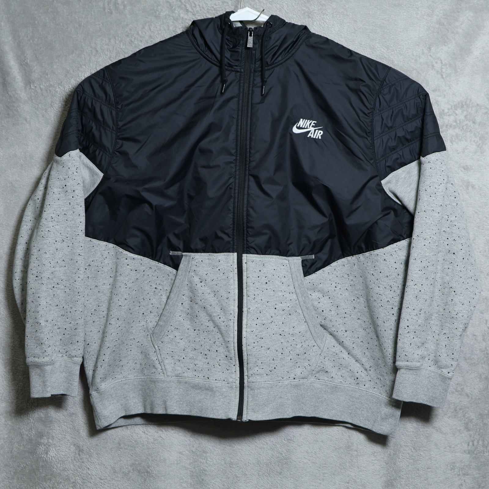 SACAI X NIKE Nike Air Jacket Uomo 3XL Nero Grigio Full Zip Felpa a Vento 631939 010