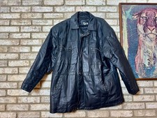 Vintage Skins by Tora Black Genuine Leather Jacket Men's XL Heavy Padded READ