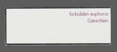 Werbekarte - Advertising Card - Forbidden Euphoria von Calvin Klein
