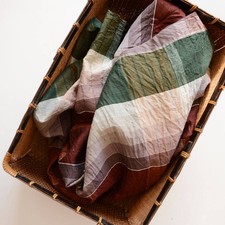 Cubiertas de futón de tela vintage de tela usada japonesa Boro patrón a cuadros Japón