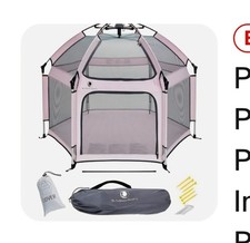 POP 'N GO Portable Pop Up Play Yard, Large Indoor Outdoor Playpen with Canopy