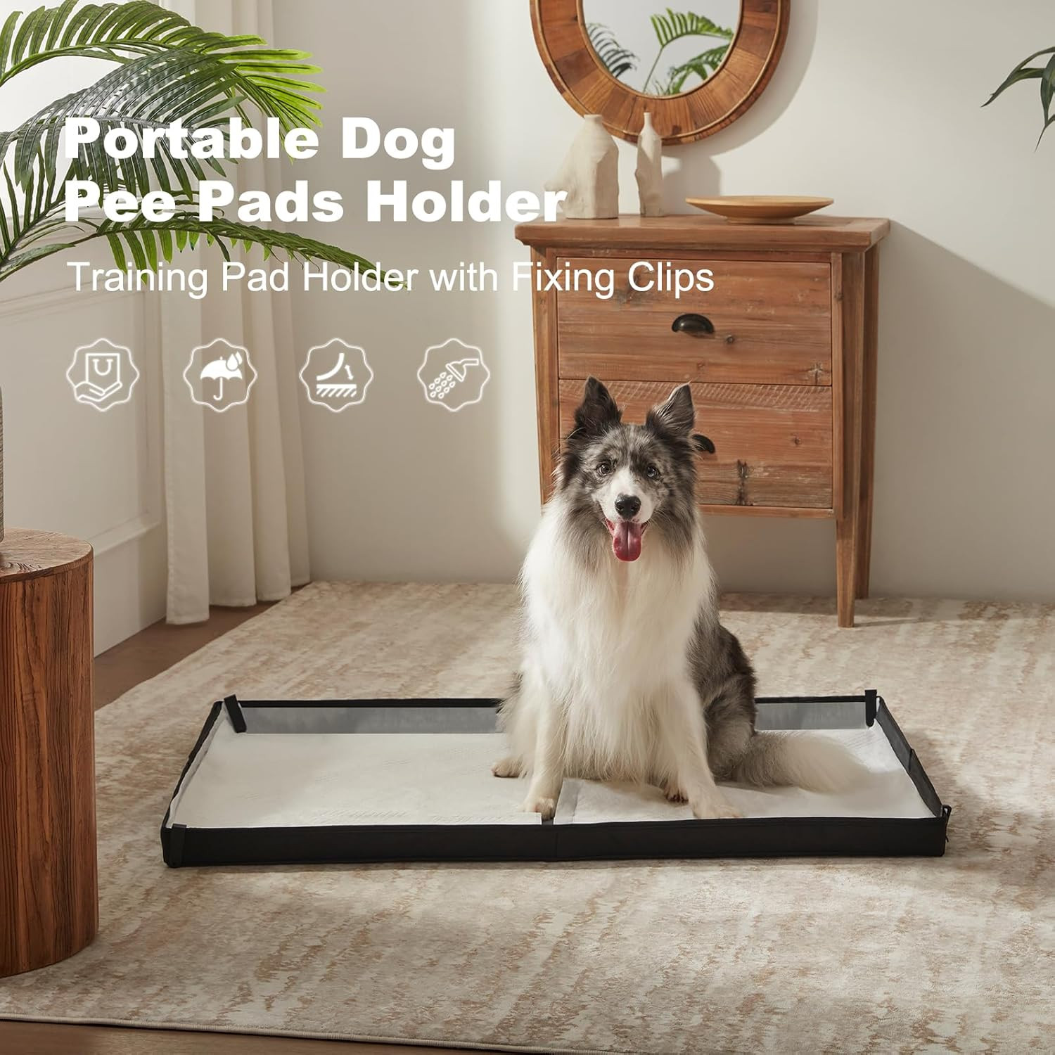 Large Portable Dog Pee Pads Holder for Travel, Puppy Pad Holder Foldable Liner B
