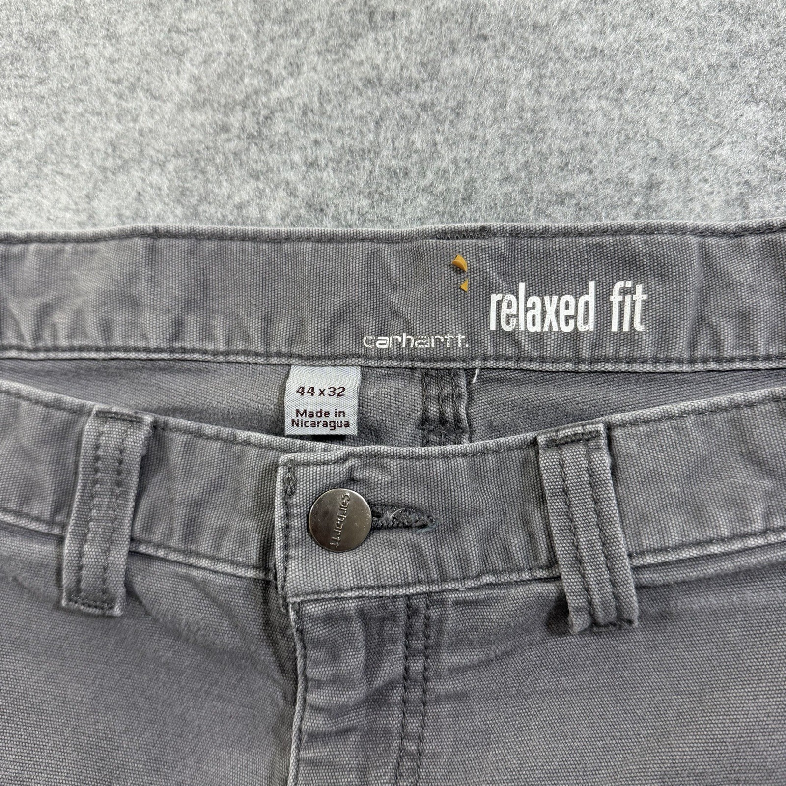 Carhartt Workwear Pants Mens 44x32 Gray Canvas Ripstop Relaxed Fit Stretch thumbnail 5