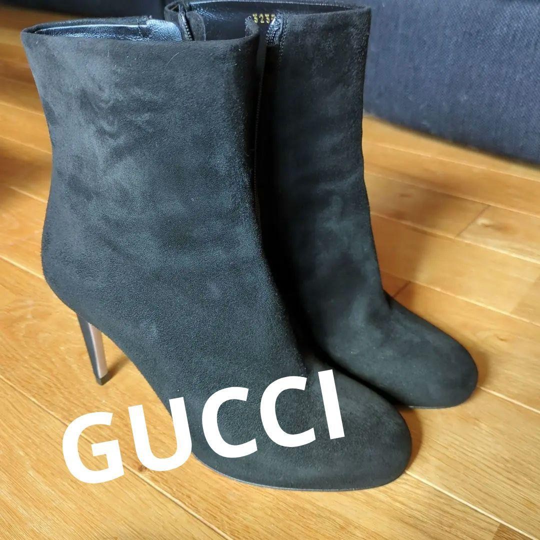 GUCCI Boots Heel Suede Black EU36/US6 107367c thumbnail 6