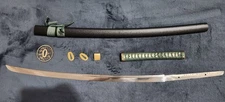Iaito Katana Clay Tempered Real Hamon + Real Japanese Silk Ito. Practice Sword
