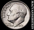 1963-D Roosevelt Dime- Silver- Choice Gem Brilliant Uncirculated Luster #J5373