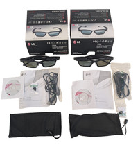 2 Pairs LG AG-S350 Active Shutter 3D Glasses For LG Plasma 3D TV Bundle