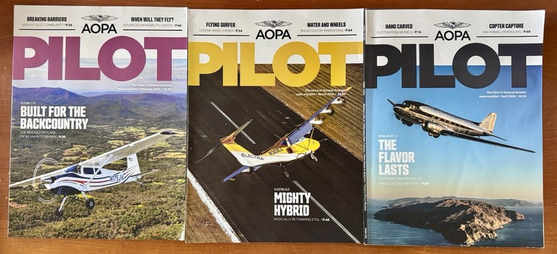 AOPA PILOT 3 MAGAZINE LOT - FEBRUARY, MARCH, APRIL 2026 - GENERAL AVIATION