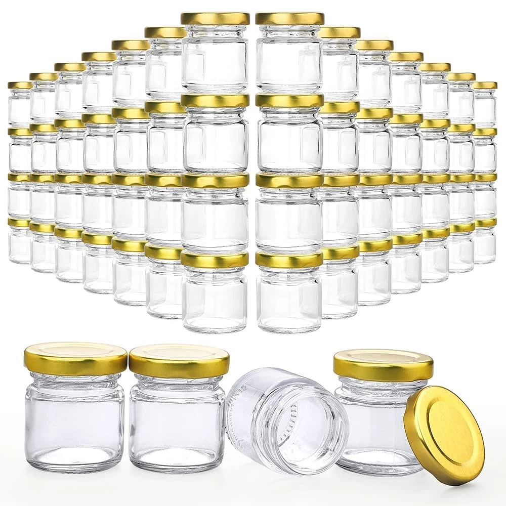 60 Pack Mini Glass Jars with Lids - Perfect for Honey, Candles, Crafts, Gifts