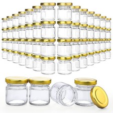 60 Pack Mini Glass Jars with Lids - Perfect for Honey, Candles, Crafts, Gifts