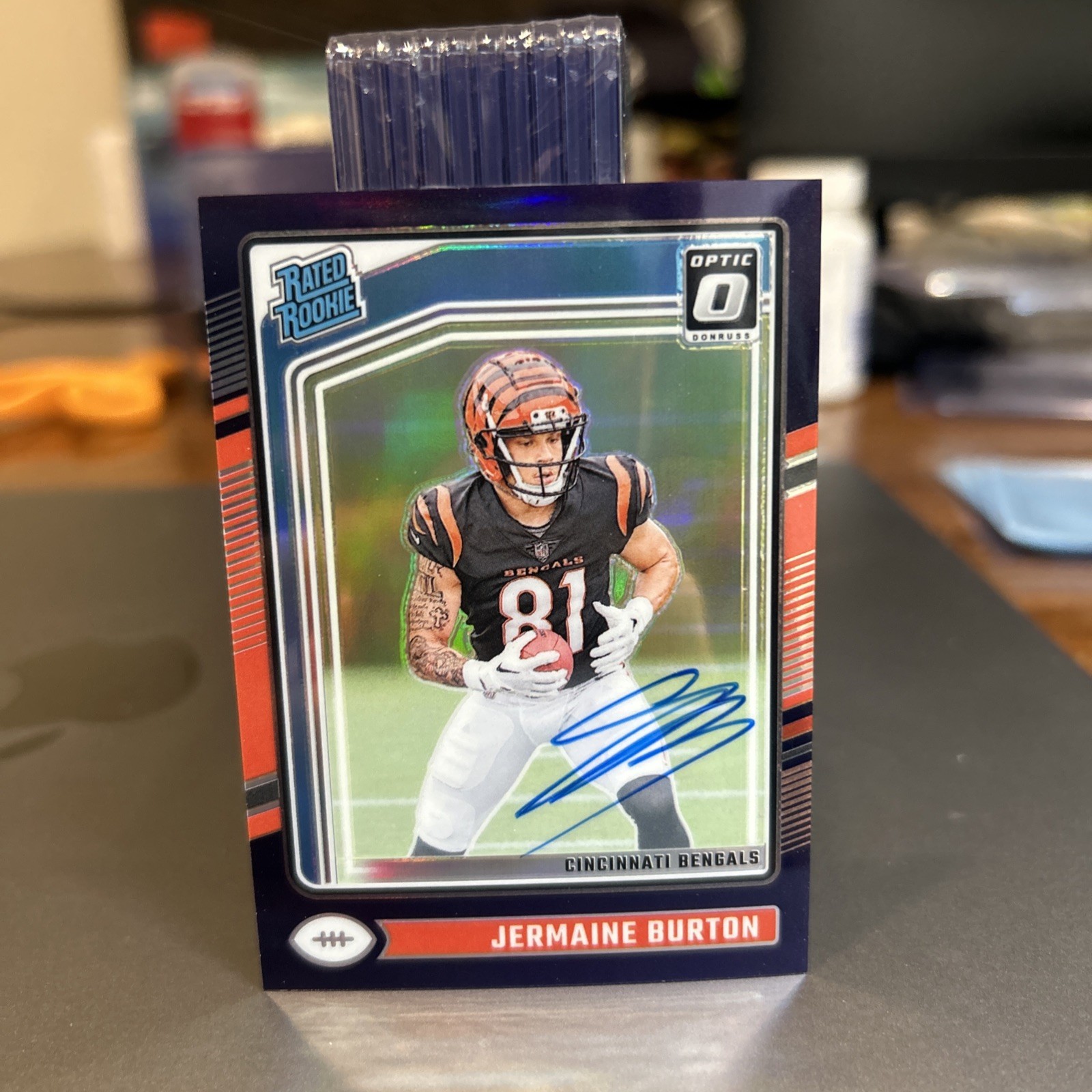 2024 Donruss Optic Jermaine Burton Rated Rookie Signature Purple /35 (Auto) (RC)