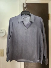 Figs Womens Nala Polo Long Sleeve Scrub Top XL Graphite Grey NWT