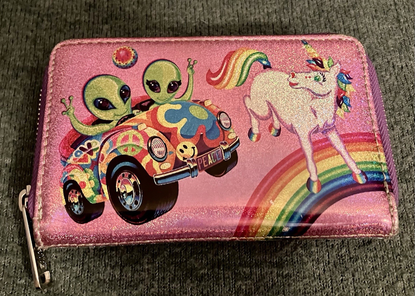 Lisa Frank Color Block Unicorn Panda Kitten & Aliens Wallet By Loungefly