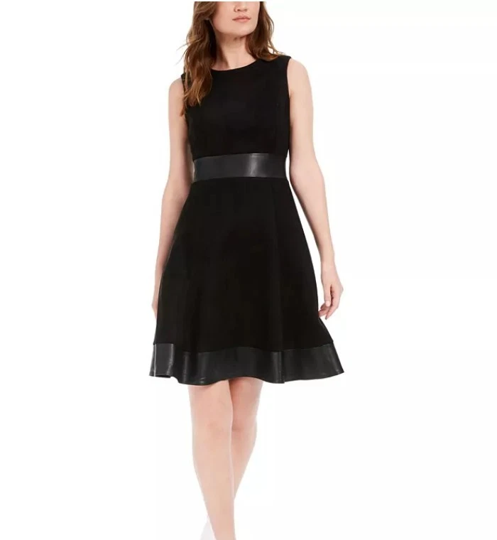 green emerald velvet dress Calvin Klein Womens Faux Leather Long Sleeve Button Dress – ShopCGX
