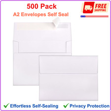 A2 Envelopes Self Seal 500 Pack - 4-3/8 x 5-3/4 White Invitation Envelopes Bulk