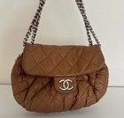 Chanel chain around medium cognac lambskin crossbody used 100% authentic