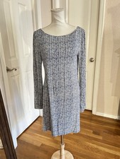Tart Blue & White Braid Print Knee Length Dress in Women’s Medium