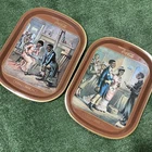 The "Romance of Coca Cola" Series Two Tray Set Vintage 1980s Good Condition