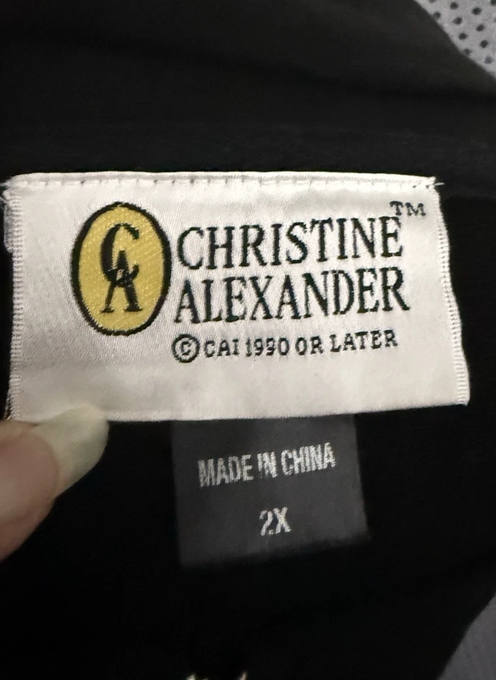 Sudadera Christine Alexander para mujer talla grande 2X negra rosa estrás ropa artística Foto 4 de 4