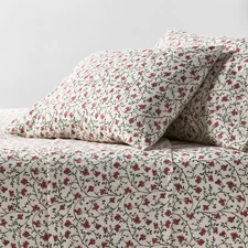 King Ultra Soft Flannel Sheet Set Ivory Floral - Threshold