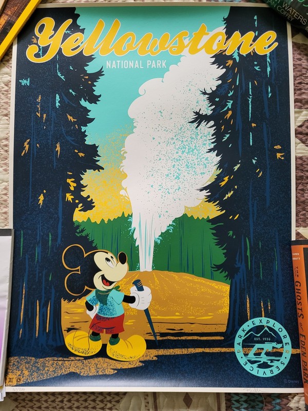 Disney Bret Iwan Yellowstone National Park Poster 18 x 24 