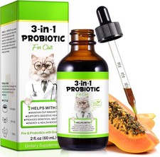 3-in-1 Probiotics for Cats with Digestive Enzymes  Pack of 1, green