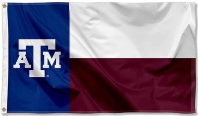 1 - New 3' x 5' Texas A&M Aggies State of Texas Flag Large. BO1919, RWB