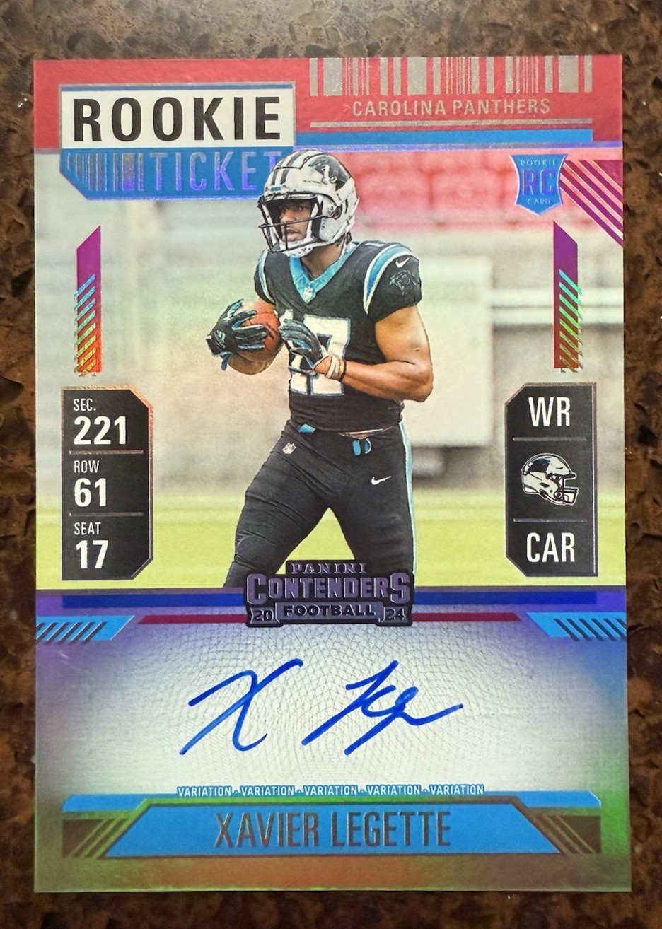 2024 Contenders Xavier Legette Rookie Ticket Auto RC Red Zone FOTL #107